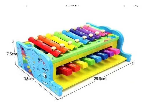 D_860146-MCO44456446643_122020-O.jpg Juguete Instrumento Musical Xilófono Piano Niños Madera 2en1 Multi
