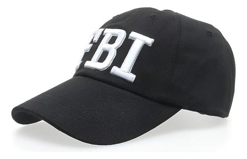 Gorra Fbi Negra Ajustable Para Disfraz Negro
