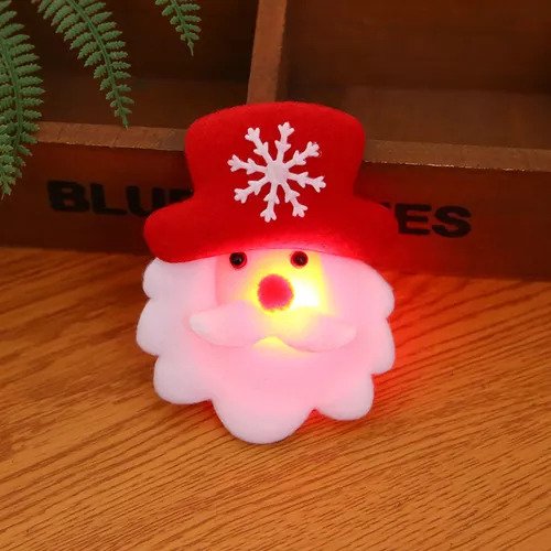 Set De 6 Prendedores Navideños Con Luz - Surtidos | Navidad| Rojo