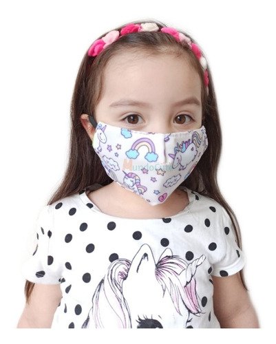 12 Tapabocas Antifluidos Niños Reutilizables