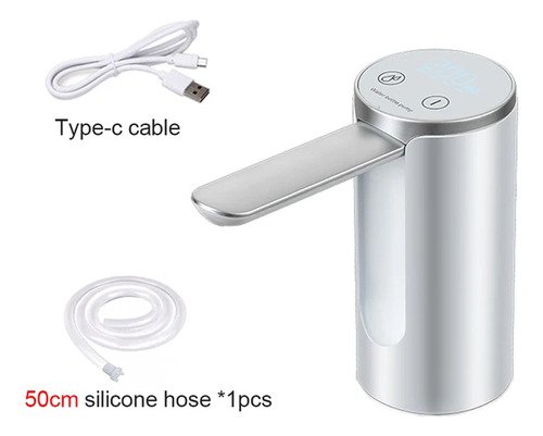 Dispensador De Agua Recargable Con Pieza Cromada Y Carga Usb Plateado