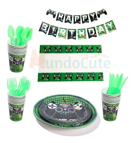 D_862376-MCO45528261763_042021-O.jpg Kit Decoración Cumpleaños Videojuegos Niños Fiesta