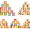Bloques De Madera Abecedario Didácticos Letras Y Numeros