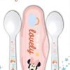 Set Cubiertos Rosado Niña Portable Minnymouse Alimentacion