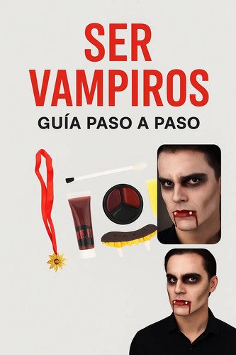 D_862758-MCO92521685751_092025-O.jpg Maquillaje Vampiro Disfraz Pintucarita Sangre Colmillos