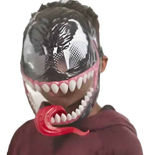 D_865055-MCO90889449638_082025-O.jpg Máscara Venom Con Luces Led Para Niños Negro Venom