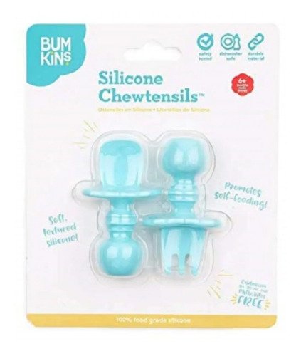 Set Cubiertos Azul Claro Bebés Cuchara Tenedor Pequeños