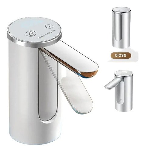 Dispensador De Agua Recargable Con Pieza Cromada Y Carga Usb Plateado