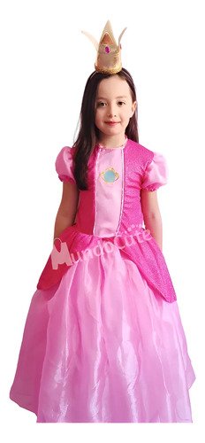 Disfraz Princesa Peach Rosado Marío Bros Disfraces Niñas
