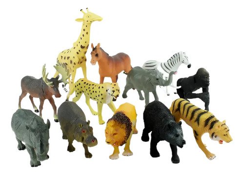 Set Animales Selva - Juguetes Animales Pesebre 9 Unidades