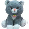 Peluche Gato Con Collar De Fresa 32cm - Diseño Adorable Gris
