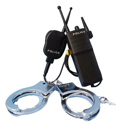 Set Disfraz Policia Accesorios Talla Única Gris