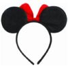 Diadema Minnie Mouse Con Orejas Y Moño Rojo Negro