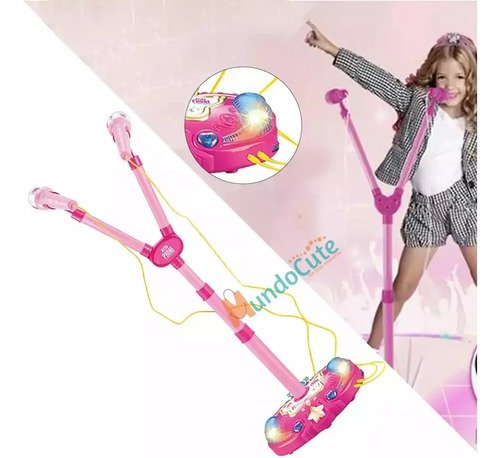 Micrófono Doble Karaoke Niña Juego Luces Y Sonido Juguete