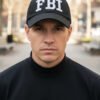 Gorra Fbi Negra Ajustable Para Disfraz Negro