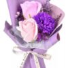Arreglo Floral Con 3 Flores En Caja De Acetato Rosado