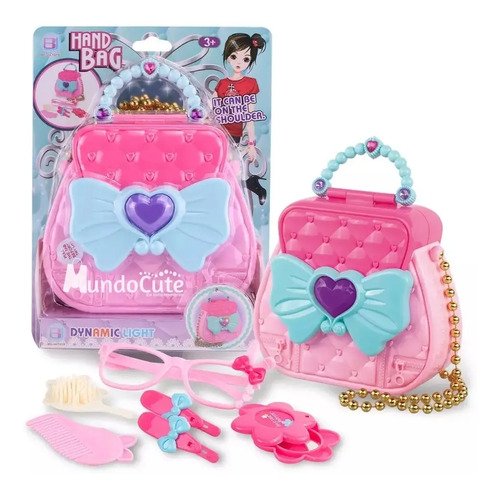 Bolso Iluminoso Accesorios Set De Belleza Para Niña Juguete