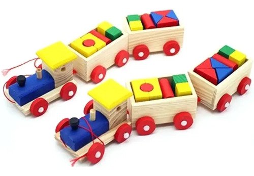 Juguete Tren Didáctico Madera Juegos Montessori Formas