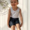 Esqueleto Blanco Algodón Niños Uniforme Camisa Debajo Blanca