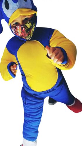 Disfraz Sonic Niño Acolchado Excelente Calidad Disfraces Azul 8