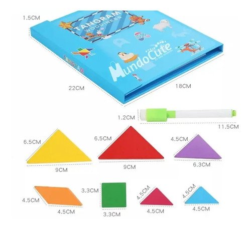 Tangram Magnético Madera Juguetes Didácticos Montessori