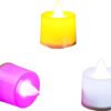 Set De 12 Velas Led De Diferentes Colores - Con Baterias Crema