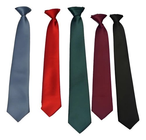 Corbata Colegio Azul, Negra, Gris, Verde Y Rojo Uniforme