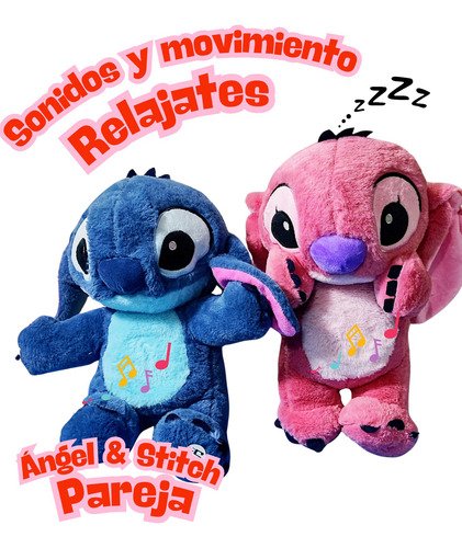 D_887098-MCO83128552353_032025-O.jpg Peluches Respira Pareja Stitch Y Ángel +sonido +luz Roncador Azul Acero