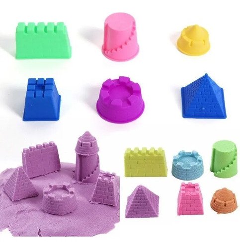 Kit De Arena Cinética Grande Incluye Moldes Juego Didáctico  Varios