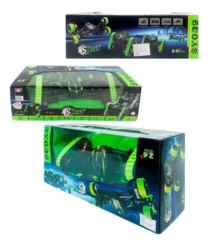 Carro Control Remoto Llantas Acrobata Cambio Traccion 360g Verde