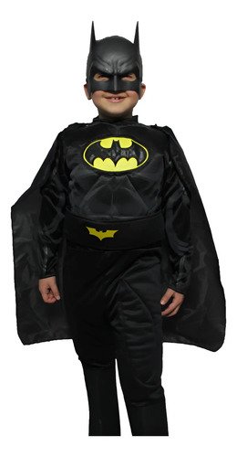 D_888736-MCO89499837239_082025-O.jpg Disfraz Batman Niño Con Capa Y Máscara Héroes De Halloween Mundocute