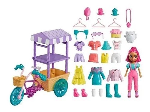 D_888773-MCO51492677726_092022-O.jpg Polly Pocket Bicicleta Dulces Y Sorpresas Set Ropa Dulcería