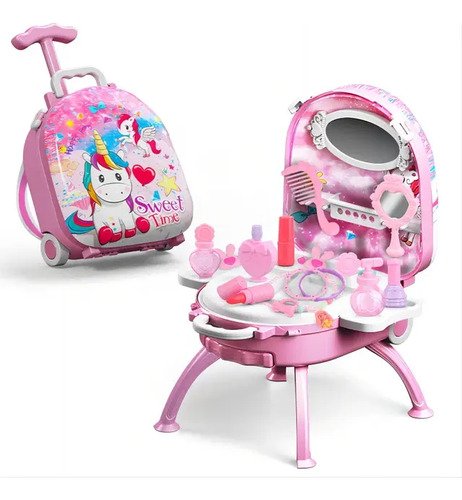 Set De Maquillaje Espejo Y Maleta Unicornio Set Maleta