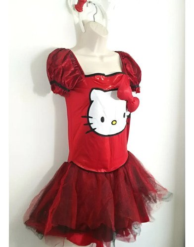 D_891590-MCO78844913750_092024-O.jpg Disfraz De Hello Kitty Niña - Adorable Y Perfecto Para Fiestas Rojo Unica