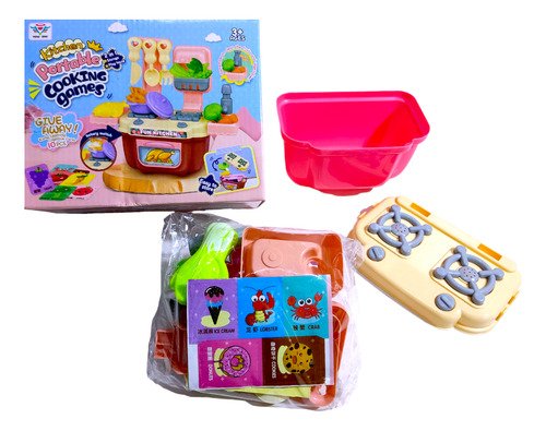 D_892502-MCO80940737183_112024-O.jpg Set De Cocina En Maleta X26 Piezas - Mini Juguetes Alimentos Rosa