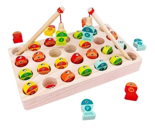 Juego Abecedario De Pesca Montessori Juguetes Didácticos  Varios