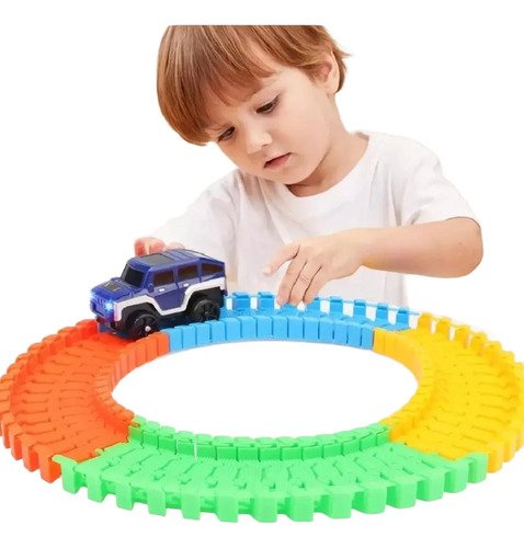 D_893305-MCO80592558746_112024-O.jpg Pista Carreras Carro Magic Track +carro Luminoso X 56 Piezas Azul