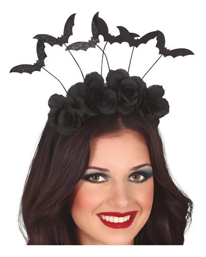 D_896011-MCO79066488427_092024-O.jpg Diadema Murciélagos Rosas Negras Halloween Negro
