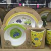 Set Vajilla Fibra Bambú Plato Comida Bebes Niños Maneaje