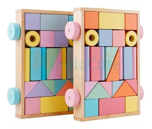 D_897470-MCO45541300436_042021-O.jpg Set De Bloques Madera Carrito Arrastre Juguetes Didácticos