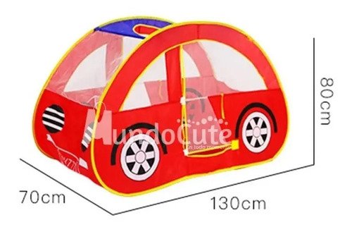 Carpa Camping Carro Casita Niño Juego Mundocute Acampar Niño Rojo