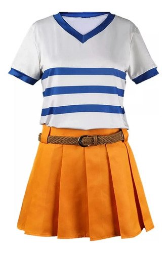 Disfraz Nami One Piece Cosplay Mujer - Perfecto Para Eventos Y Cosplay Azul Y Naranja S