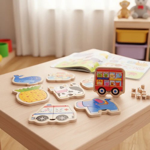 Combo De 3 Rompecabezas Madera 3d Montessori Animales