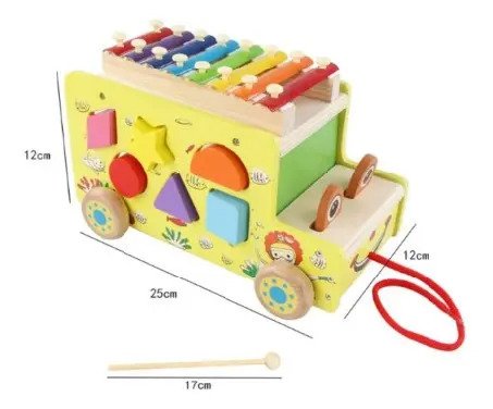 Bus Xilófono Figuras Didáctico Niños Montessori
