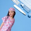 Disfraz De Enfermera Doctora Niña Rosado Alta Calidad