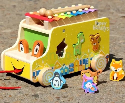 Bus Xilófono Figuras Didáctico Niños Montessori