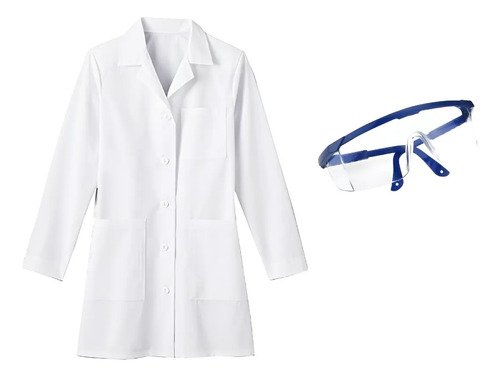 D_904726-MCO81804216288_012025-O.jpg Combo Bata Laboratorio + Gafas Seguridad Adultos Mundocute