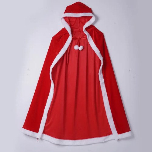 Capa De Santa Claus - Papa Noel | Navidad - ¡completa Tu Look Navideño Con Estilo! Rojo Unica