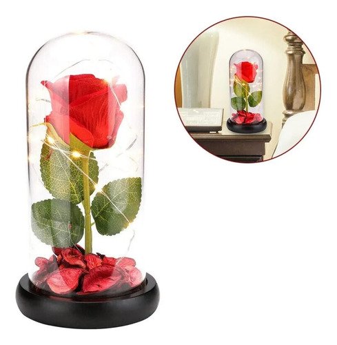 D_907469-MCO76904748423_062024-O.jpg Rosa Eterna Flor Artificial Burbuja Luz Led Regalo