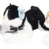 Peluche Gato Acostado 20cm X 28cm - Suave Y Realista Gris